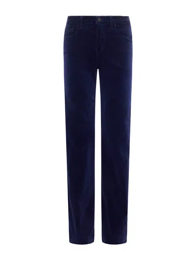 L'agence Clayton Wide Leg In Navy Velvet In Midnight