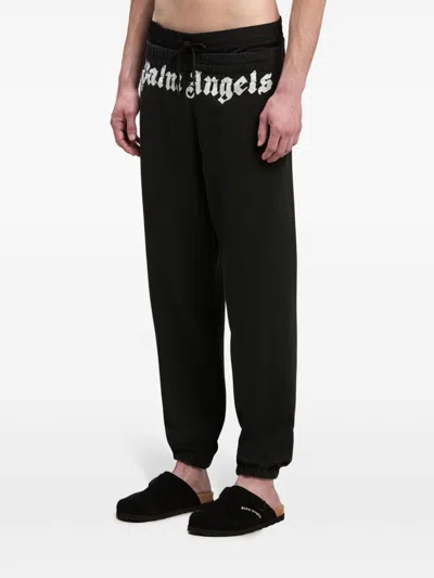 Shop Palm Angels Logo Cotton Sweatpants