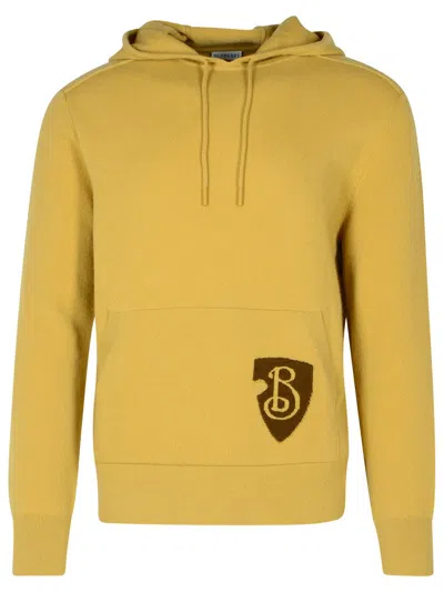 Burberry Wool Blend Hooded Sweatshirt In Cream
