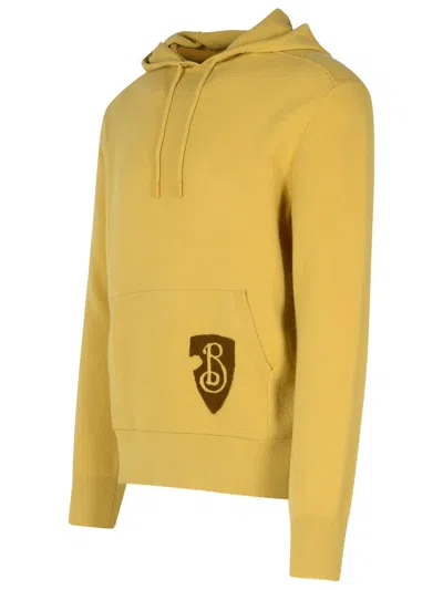 Burberry Wool Blend Hooded Sweatshirt In Cream