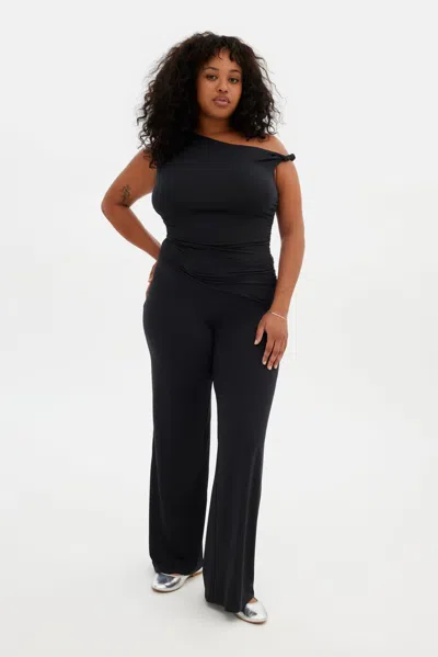 Girlfriend Collective Black Jerseylounge Straight Leg Pant