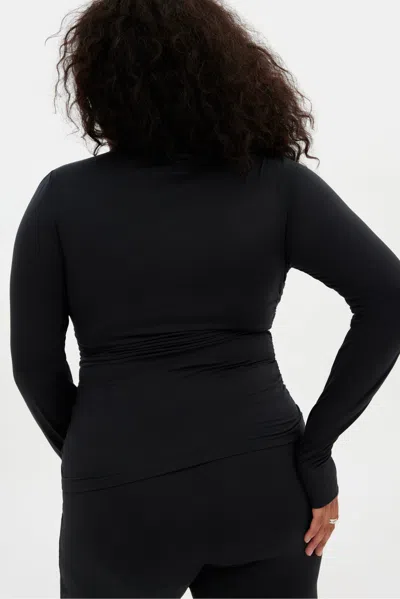 Girlfriend Collective Black Taylor Gathered Top