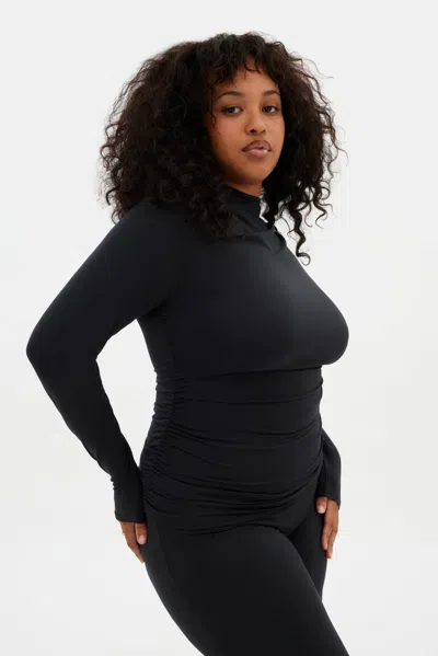 Girlfriend Collective Black Taylor Gathered Top