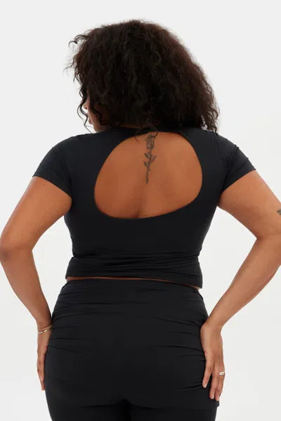 Girlfriend Collective Black Trish Open Back Tee