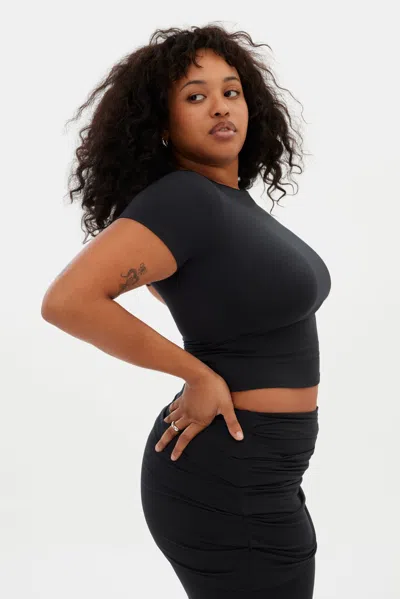 Girlfriend Collective Black Trish Open Back Tee