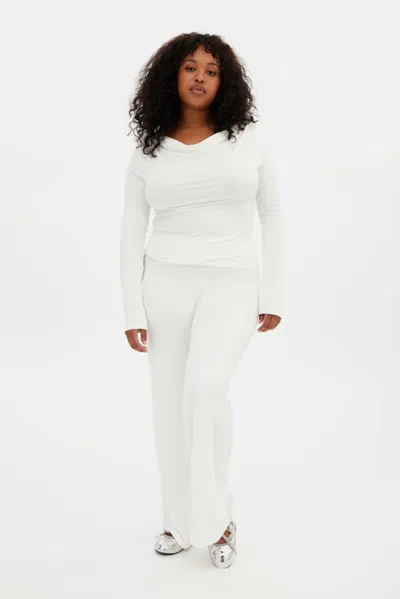 Girlfriend Collective White Ayden Cowl Neck Top