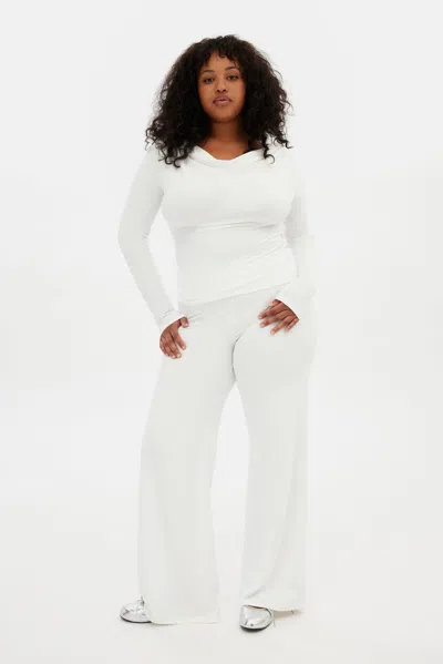 Girlfriend Collective White Ayden Cowl Neck Top
