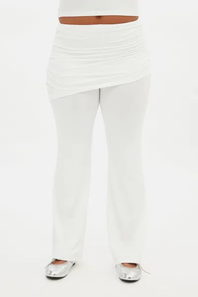 Girlfriend Collective White Jerseylounge Skirt Pant