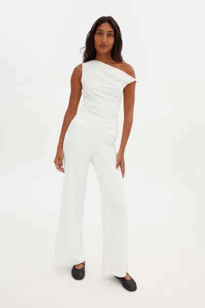 Girlfriend Collective White Jerseylounge Straight Leg Pant