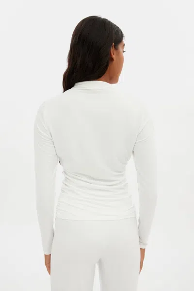 Girlfriend Collective White Taylor Gathered Top