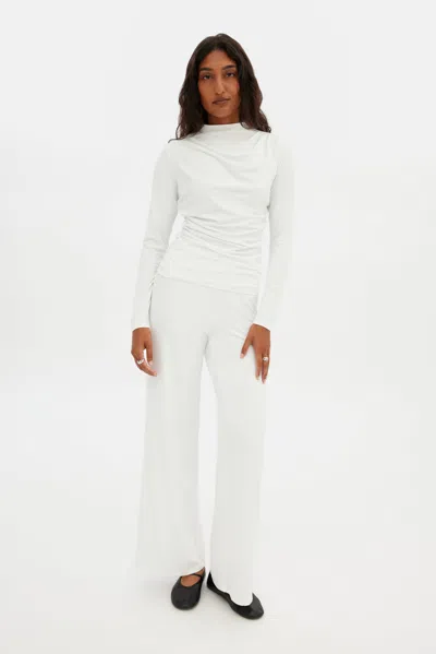 Girlfriend Collective White Taylor Gathered Top