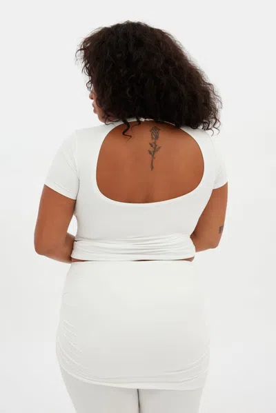 Girlfriend Collective White Trish Open Back Tee