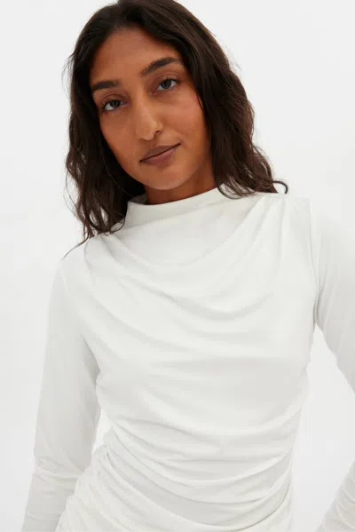 Girlfriend Collective White Taylor Gathered Top
