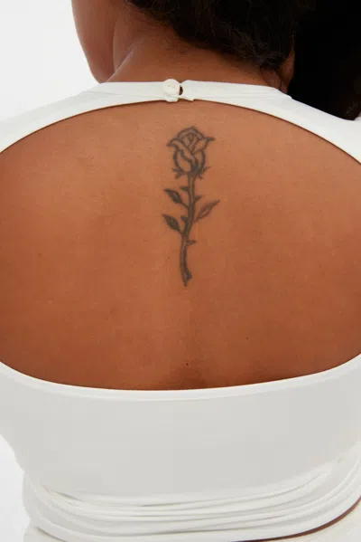 Girlfriend Collective White Trish Open Back Tee