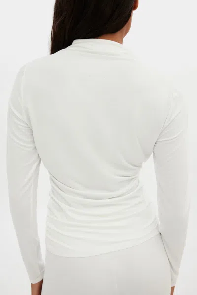 Girlfriend Collective White Taylor Gathered Top