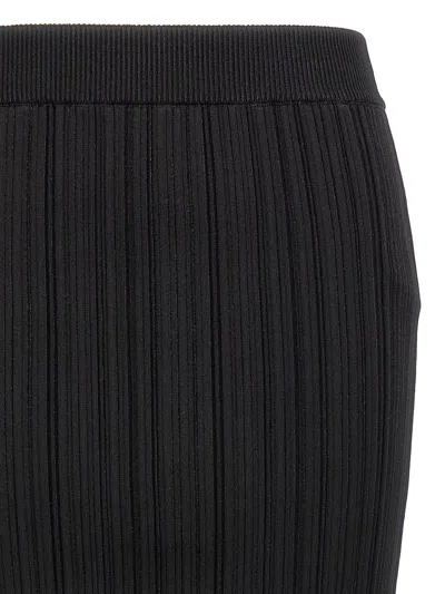 Balmain Pleated Midi Skirt Skirts Black In Black