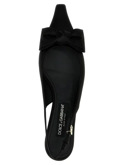Dolce & Gabbana Satin Slingback Pumps In Black