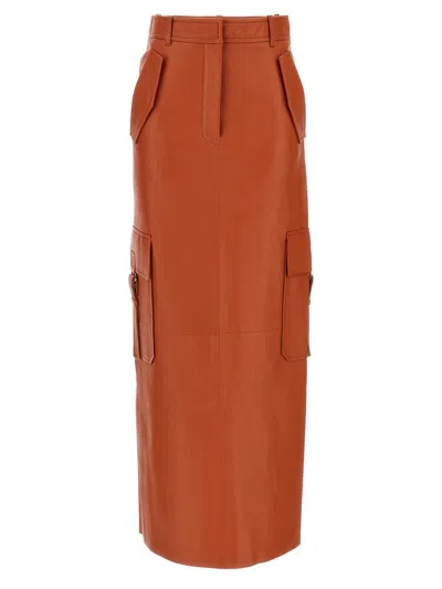 Zimmermann Illustration Midi Skirt In Orange