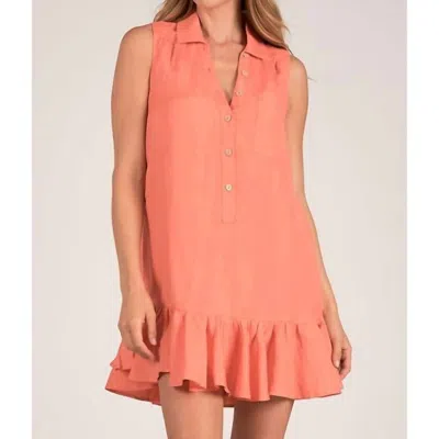 Elan Collared Sleeveless Dress In Orange In Pink