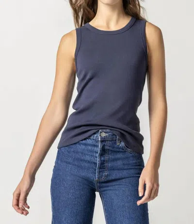 Lilla P Jewel Tank In Dark Navy In Blue