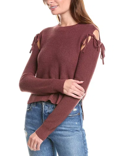 27 Miles Malibu Tie Shoulder Wool-blend Sweater In Brown