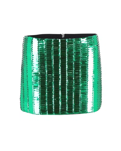 Attico Rue Embellished Mini Skirt In Green Rayon In Green