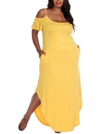 White Mark Plus Size Lexi Maxi Dress In Yellow