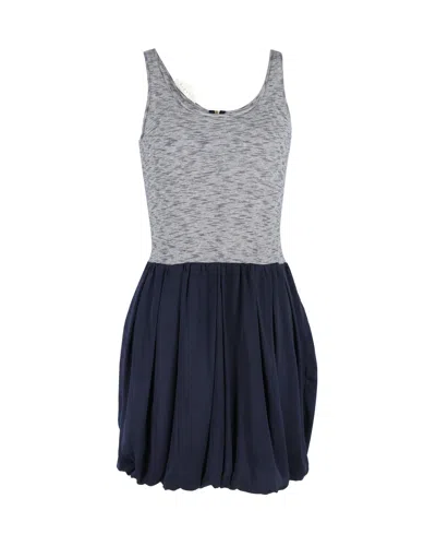 Sandro Sleeveless Mini Dress In Grey And Navy Blue Cotton In Grey