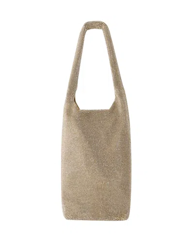 Juuls & Karats Crystal Mesh Wine Cooler Shoulder Bag - Kara - Mesh - Beige In Beige