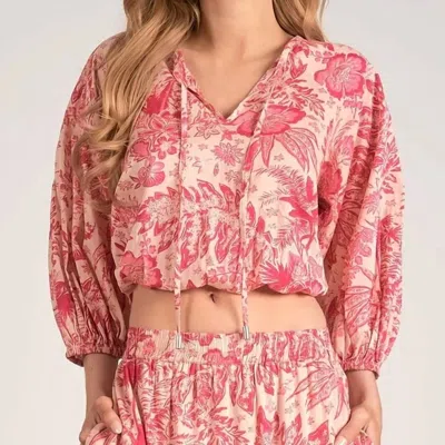 Shop Elan Leafy Floral Top In Pink