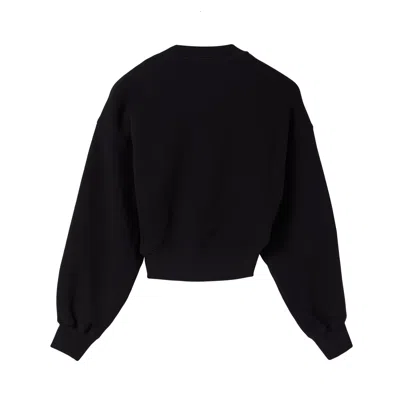 Off-white Anime Eyes Crop Crewneck Swearshirt In Black/multicolor