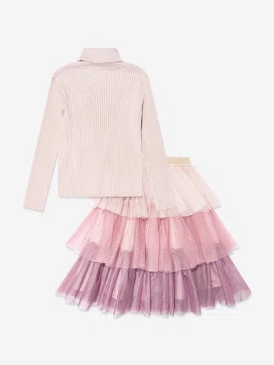Patachou Glitter Skirt Set In Multicoloured