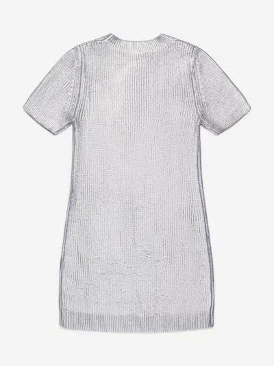 Diesel Girls Knitted Dress In Silver
