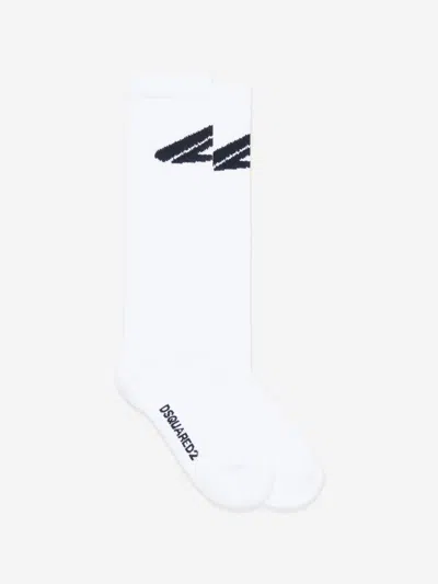 Dsquared2 Kids Icon Logo Socks In White