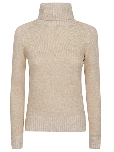 Baserange Beige Turtleneck Pullover In Beige