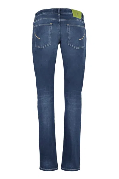 Handpicked 5-pocket Straight-leg Jeans In Navy