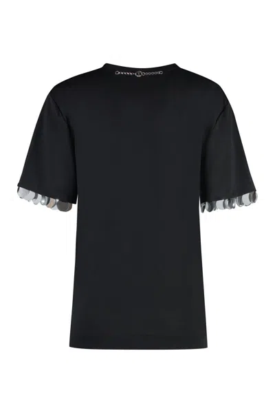 Rabanne Jersey Crepe Embellished T-shirt In Black