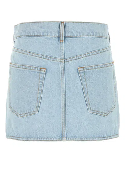Coperni Minigonna Denim A Portafoglio In Ice Blue