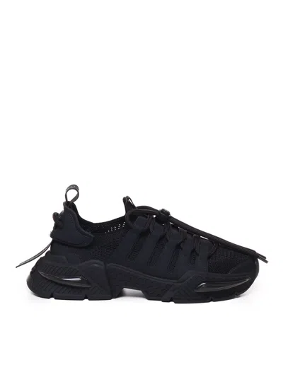 Dolce & Gabbana Black Sneakers With Chunky Sole And Breathable Upper In Black