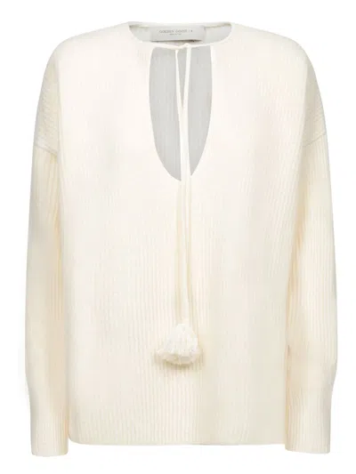 Golden Goose Journey Ws Knit Raglan Sleeves Sweater In White