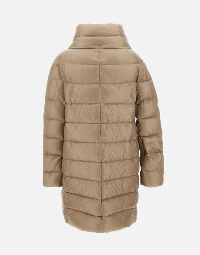 Herno Cappuccino Nylon Matilde Down Jacket In Beige