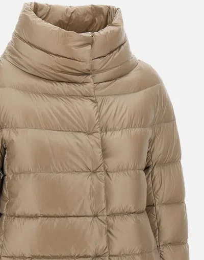 Herno Cappuccino Nylon Matilde Down Jacket In Beige