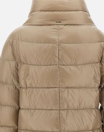Herno Cappuccino Nylon Matilde Down Jacket In Beige