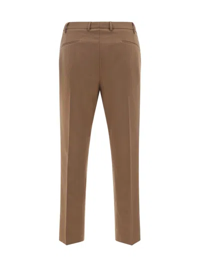 Pt Torino Stretch Wool Trousers In Brown