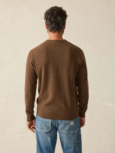 Faherty Jackson Crew Sweater In Trail Brown Heather