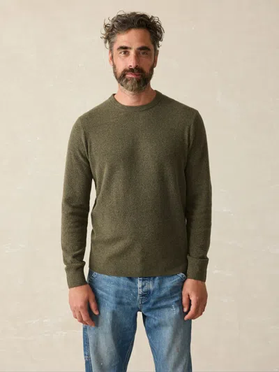 Faherty Jackson Crew Sweater In Olive Heather