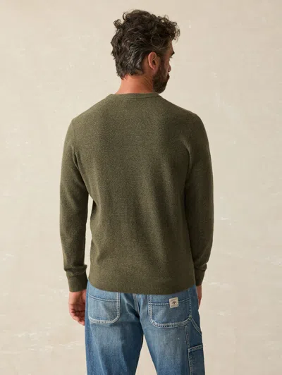 Faherty Jackson Crew Sweater In Olive Heather