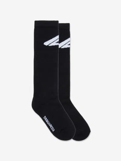 Dsquared2 Kids Icon Logo Socks In Black