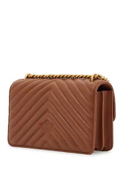 Shop Pinko Mini Love Bag One Chevron In Brown