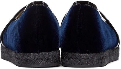 Shop Giuseppe Zanotti Navy Velvet Espadrilles